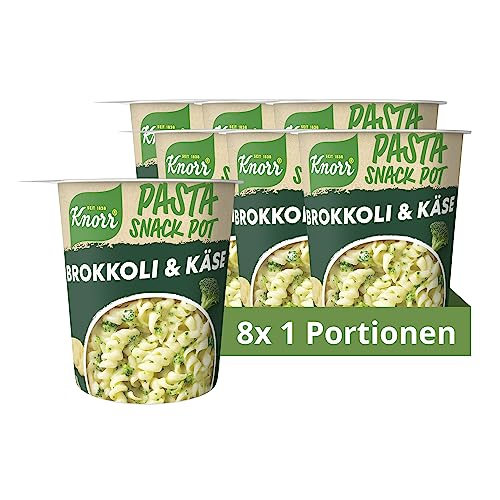 Knorr Pasta Snack Pot Brokkoli & Käse leckere Instant Nudeln fertig in nur 5 Minuten 8 x 62 g von Knorr