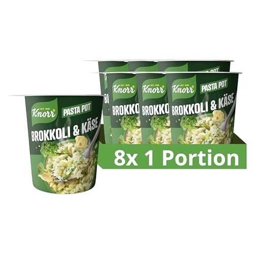 Knorr Pasta Snack Pot Brokkoli & Käse leckere Instant Nudeln fertig in nur 5 Minuten 8 x 62 g von Knorr