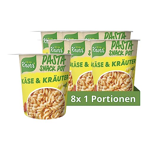 Knorr Pasta Snack Pot Käse & Kräuter leckere Instant Nudeln fertig in nur 5 Minuten 8 x 59 g von Knorr