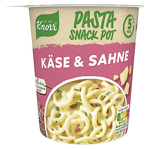 Knorr Pasta Snack Pot Käse & Sahne leckere Instant Nudeln fertig in nur 5 Minuten 71g von Knorr