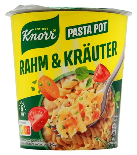 Knorr Pasta Pot Rahm & Kräuter leckere Instant Nudeln fertig in nur 5 Minuten 8x 62 g von Knorr