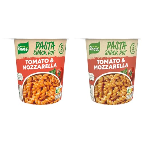 Knorr Pasta Snack Tomaten-Mozzarella-Sauce leckere Instant Nudeln fertig in nur 5 Minuten, 1 er Pack (1 x 72 g) (Packung mit 2) von Knorr