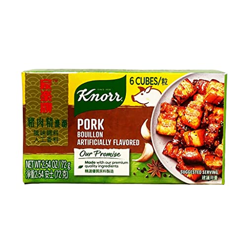 Knorr Pork natürlich & künstlich aromatisierter Bouillon, 6 Würfel, 72 g, 1 Packung von Knorr