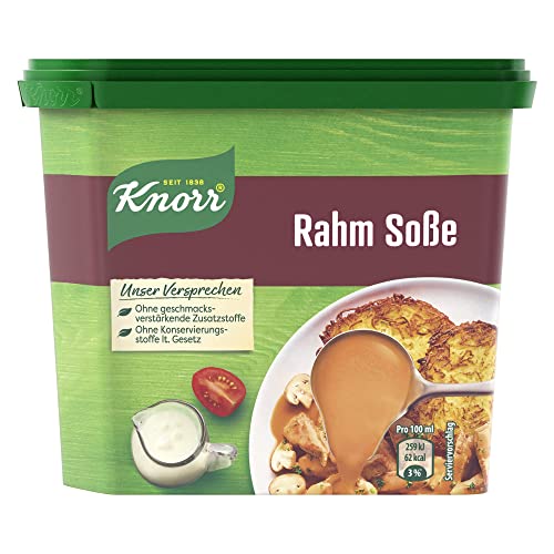 Knorr Rahm Soße leckere hellbraune Sauce ohne geschmacksverstärkende Zusatzstoffe 238 g von Knorr