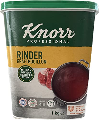 Knorr Rinder Kraftbouillon (vielseitig anwendbare Rinderbrühe, würziger Geschmack) 1er Pack (1 x 1kg) von Knorr