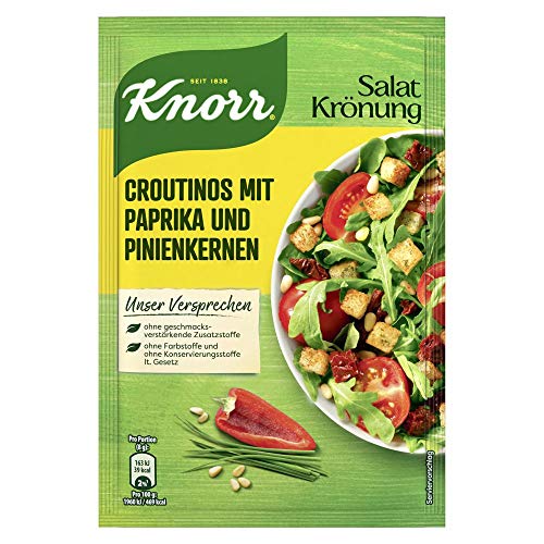 Knorr Salatkrönung Croutinos mit Paprika und Pinienkernen (1 x 25 g) von Knorr