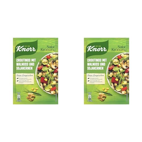 Knorr Salatkrönung Croutinos mit Walnuss und Sojakernen (1 x 25 g) (Packung mit 2) von Knorr