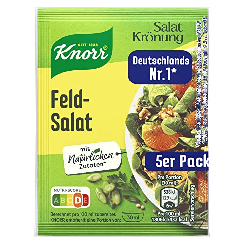 Knorr Salatkrönung Feldsalat für ein leckeres Salatdressing mit natürlichen Zutaten* 15x 5er Pack (15 x 52 ml) von Knorr