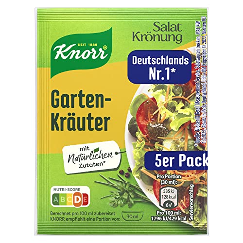 Knorr Salatkrönung Gartenkräuter für ein leckeres Salatdressing mit natürlichen Zutaten* 5 x 3 Portionen 15 Stück von Knorr
