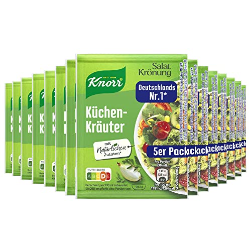 Knorr Salatkrönung Küchenkräuter für ein leckeres Salatdressing mit natürlichen Zutaten* 15x 5er Pack von Knorr