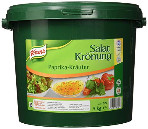 Knorr Salatkrönung Paprika Kräuter Dressing (Basis für Salatdressing mit ausgesuchten Kräutern, Gewürzen und kräftiger Paprikanote) 1er Pack (1 x 5 kg) von Knorr