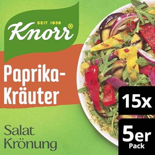 Knorr Salatkrönung Paprika Kräuter für ein leckeres Salatdressing mit natürlichen Zutaten* 15x 5er Pack von Knorr