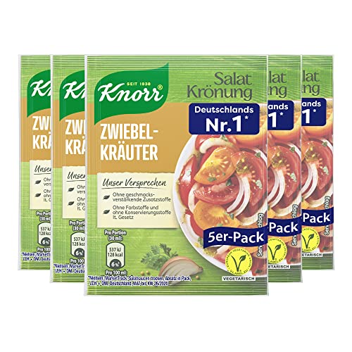 Knorr Salatkrönung Zwiebel-Kräuter für ein leckeres Salatdressing mit natürlichen Zutaten* 15x 5er Pack von Knorr