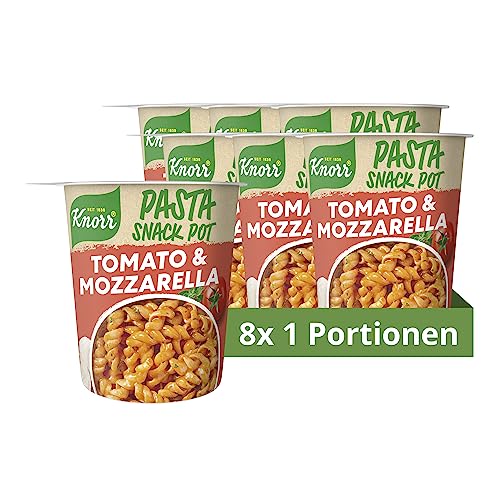 Knorr Pasta Snack Pot Tomato & Mozzarella leckere Instant Nudeln fertig in nur 5 Minuten 8 x 72 g von Knorr