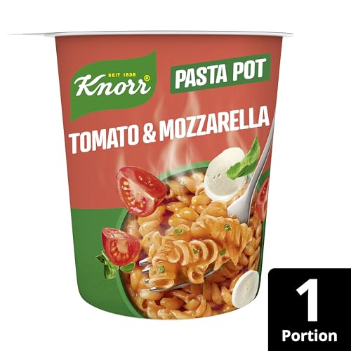 Knorr Pasta Snack Pot Tomato & Mozzarella leckere kleine Mahlzeit fertig in nur 5 Minuten 8x 63 g von Knorr