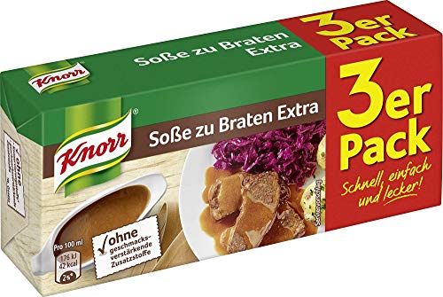 Knorr Soße zu Braten Extra leckere dunkle Soße mit würzigem Geschmack 3x 250 g von Knorr