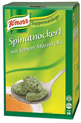 Knorr Spinatnockerl mit feinem Mozzarella (besonders flaumige Suppeneinlage) 1er Pack (1 x 2,5 kg) von Knorr