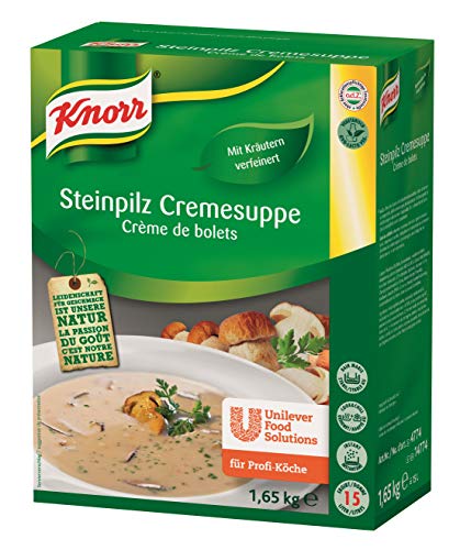 Knorr Steinpilz Cremesuppe Trockenmischung (natürlicher Pilzgeschmack mit Kräutern verfeinert) 1er Pack (1 x 1,65kg) von Knorr
