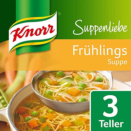 Knorr Suppenliebe Frühlingssuppe für Nudelsuppe mit leckerem Gemüse ohne geschmacksverstärkende Zusatzstoffe und Farbstoffe 14 x 3 Teller von Knorr