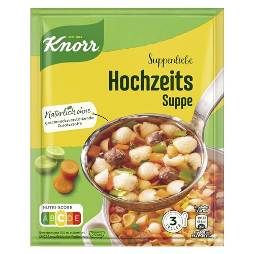 Knorr Suppenliebe Hochzeits Suppe leckere Nudelsuppe ohne geschmacksverstärkende Zusatzstoffe 16x 3 Teller von Knorr