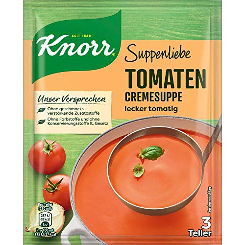 Knorr Suppenliebe Suppe Tomatencreme, 9 x 3 Teller (9 x 750 ml) von Knorr