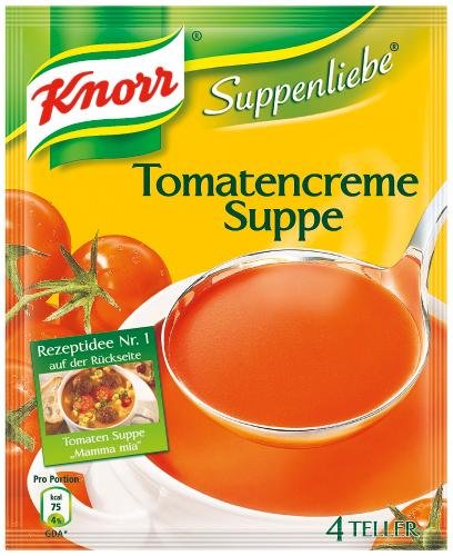 Knorr Suppenliebe Tomatencreme Suppe, 18er Pack (18 x 1000 ml Beutel) von Knorr