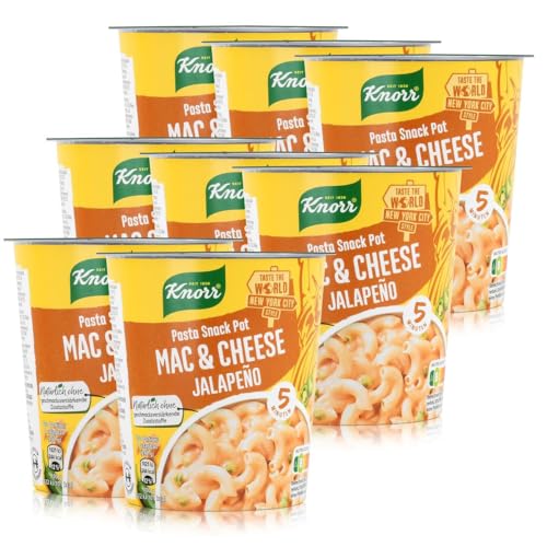 Knorr Taste the World Pasta Snack Mac & Cheese Jalapeño leckere kleine Mahlzeit fertig in nur 5 Minuten 8x 62 g von Knorr