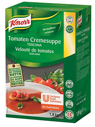 Knorr Tomaten Cremesuppe Toscana Trockenmischung (fruchtiger Geschmack mit Basilikum Note) 1er Pack (1 x 1,8 kg) von Knorr