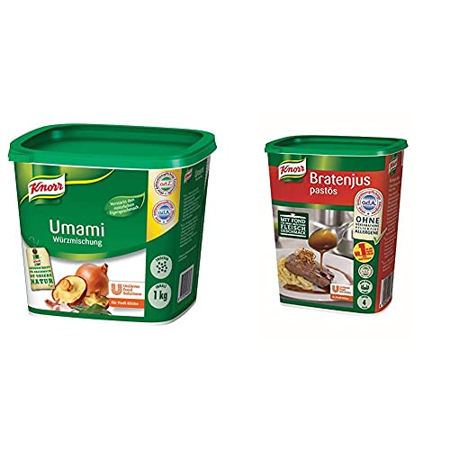 Knorr Umami Würzmischung (feiner, vollmundiger Geschmack) 1er Pack (1 x 1kg) & Bratenjus pastös (vielseitig anwendbar als klarer Bratensaft, Bratensoße und braune Soße) 1er pack (1 x 0,4 kg) von Knorr