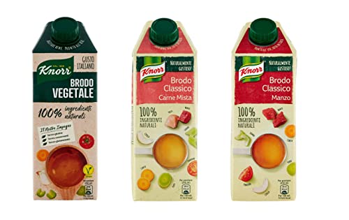 Testpaket Knorr Brodo Vegetale Manzo Carne Mista Brühe mit Gemüse 100% natürliche Zutaten Gluten-frei 3x 750ml Testpaket Knorr Brodo Vegetale Manzo Carne Mista Brühe mit Gemüse 100% natürliche Zutaten Gluten-frei 3x 750ml von Knorr