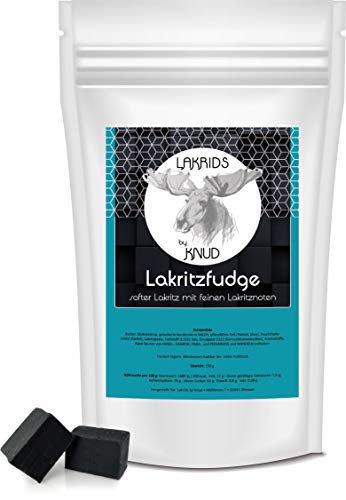 Lakrids Knud | Lakritz Fudge, softe Stücke mit feinem Lakritzgeschmack, Weichkaramell mit Lakritz 150g von Knud