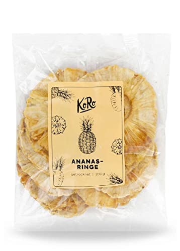 KoRo - Ananasringe ohne Zuckerzusatz 200 g - 100 % Ananas - Schonend getrocknete Früchte - Schwefelfrei - Idealer Snack von KoRo