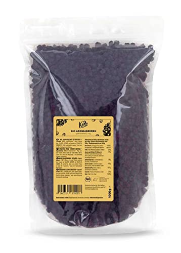 KoRo - Bio Aronia Beeren Getrocknet 1 kg - Superfood ohne Zusätze und ungeschwefelt in Vorteilspackung perfekt als Snack oder zum Backen von KoRo