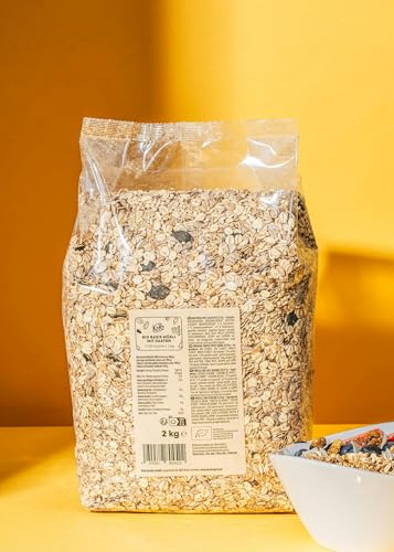 KoRo - Bio Basis Müsli mit Saaten 2 kg - Für Dein Frühstück - Mit Haferflocken, Leinsamen und mehr - Ohne Zuckerzusatz - Ohne Nüsse von KoRo