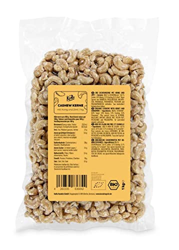 KoRo - Bio Cashewkerne mit Honig und Zimt 1 kg - Aromatischer neuartiger Snack in Vorteilspackung frei von Konservierungsstoffen vielseitig als Snack oder Topping verwendbar von KoRo