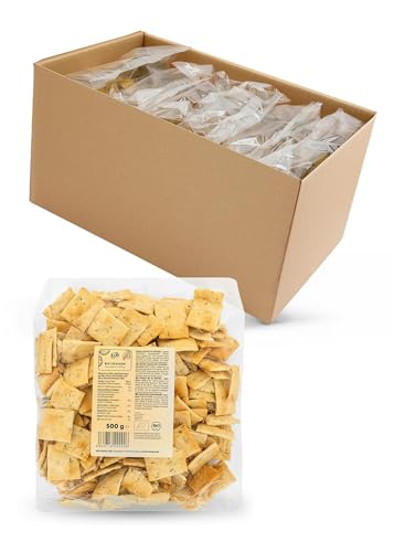 KoRo - Bio Cracker Rosmarin 6 x 500 g - Knackiges Gebäck auf Weizenbasis - Mit würziger Rosmarinnote - Perfekt zu Wein, Aperitiv oder Käse von KoRo