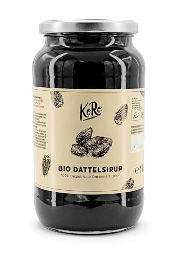 KoRo - Bio Dattelsirup 500 ml - Ideale Zuckeralternative - Karamellähnliches Aroma - Ohne Zusatz von Zucker und Konservierungsstoffen - Aus aromatischen Deglet Nour Datteln von KoRo
