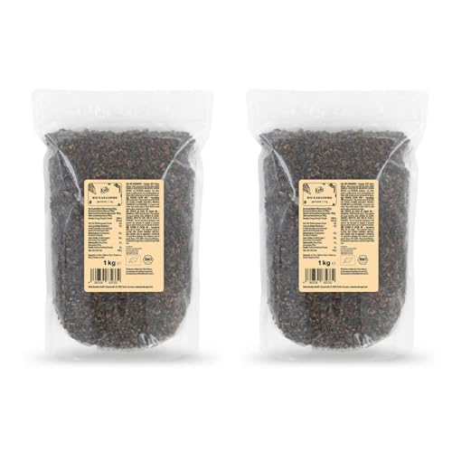 KoRo - Bio Kakaonibs 2 x 1 kg - Geschälte, geröstete Kakaobohnen - Herb-schokoladiger Geschmack - Reich an Ballaststoffen von KoRo