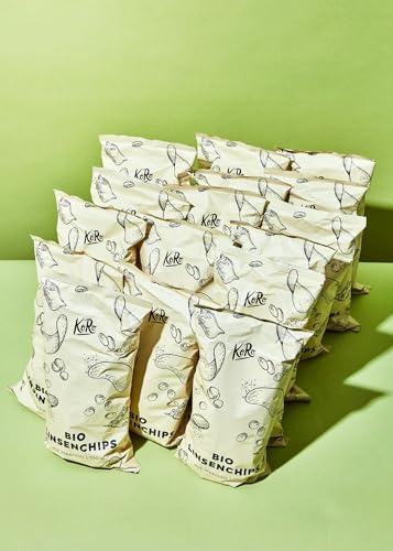 KoRo - Bio Linsenchips mit Meersalz 16 x 100 g - Knusprig-würziger Knabberspaß - Vegan von KoRo