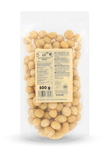 KoRo - Bio Macadamiakerne 500 g - Mild-buttriges Aroma - Herrlich knackig - Praktische Vorteilspackung - Bio-Qualität - Ohne Zusätze von KoRo