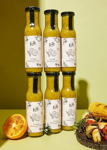 KoRo - Bio Orange Rosmarin Soße 6 x 250 ml - Mit Senf und Honig - Fruchtig-süßer Geschmack - Grillsoße - Soße für Fisch, Fleisch, Fleischalternativen und Gemüse von KoRo