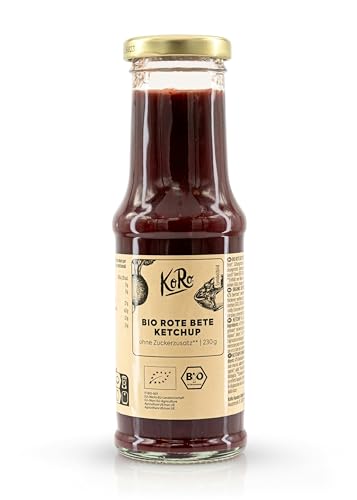 KoRo - Bio Rote Bete Ketchup ohne Zuckerzusatz 230 g - Bio-Qualität - Vegan - Süß-säuerlicher Geschmack von KoRo