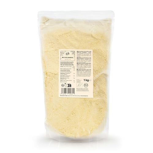 KoRo - Bio Sojamehl 1 kg - Aus geschälten und gerösteten Sojabohnen - Als Mehl, Bindemittel und veganer Ei-Ersatz geeignet - Bio-Qualität - Hoher Protein- und Ballaststoffgehalt KoRo - Bio Sojamehl 1 kg - Aus geschälten und gerösteten Sojabohnen - Als Mehl, Bindemittel und veganer Ei-Ersatz geeignet - Bio-Qualität - Hoher Protein- und Ballaststoffgehalt von KoRo