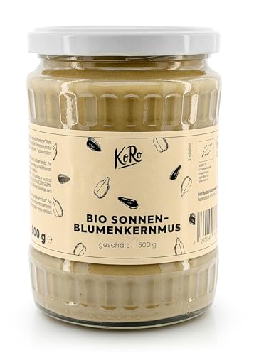 KoRo - Bio Sonnenblumenmus 500 g - aus 100% Sonnenblumenkernen - Mild-nussiger Geschmack - Hoher Ballaststoffgehalt - Schmeckt pur als Brotaufstrich und in Salatdressings von KoRo