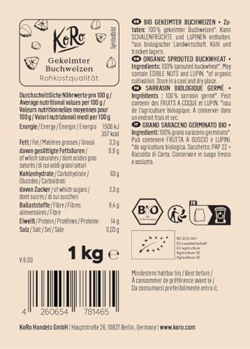 KoRo - Bio gekeimter Buchweizen 1 kg von KoRo