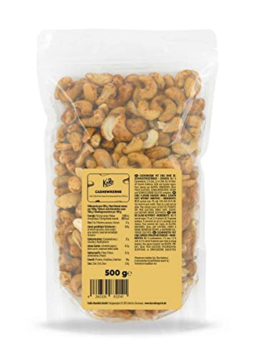 KoRo - Cashewkerne mit Chili ohne Geschmacksverstärker 500 g - Ohne Öl geröstet und gesalzen - Pflanzliche Eiweißquelle - Knackiger Snack & Topping von KoRo