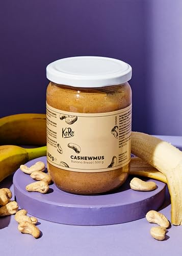KoRo - Cashewmus Banana Bread 12 x 500 g - Mit geröstetem Cashew- & Walnussmus, Bananenpulver und Zimt - Proteinquelle - Cremig-süß als Topping, zum Backen oder pur löffeln von KoRo
