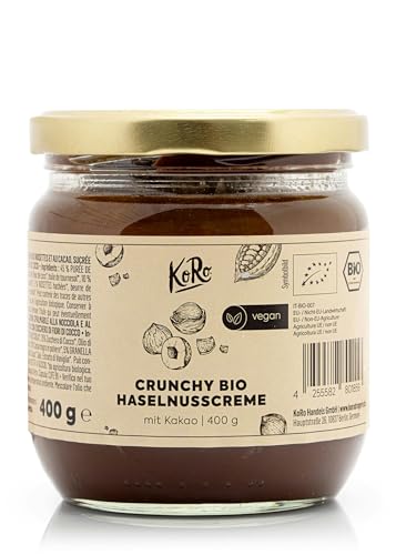 KoRo - Crunchy Bio Haselnusscreme mit Kakao 400 g - Crunchy - Ohne Palmöl - Vegan von KoRo