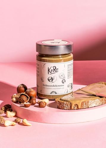 KoRo - Erdmandelcreme mit Cashew und Haselnüssen 350 g - Nur drei Zutaten - Hoher Ballaststoffgehalt - Vegan - Als Brotaufstrich oder Topping KoRo - Erdmandelcreme mit Cashew und Haselnüssen 350 g - Nur drei Zutaten - Hoher Ballaststoffgehalt - Vegan - Als Brotaufstrich oder Topping von KoRo