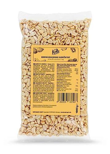 KoRo - Erdnüsse Geröstet ohne Salz und Öl 1kg - Großpackung ungesalzener naturbelassener Erdnusskerne ohne künstliche Zusätze ohne Öl geröstet KoRo - Erdnüsse Geröstet ohne Salz und Öl 1kg - Großpackung ungesalzener naturbelassener Erdnusskerne ohne künstliche Zusätze ohne Öl geröstet von KoRo